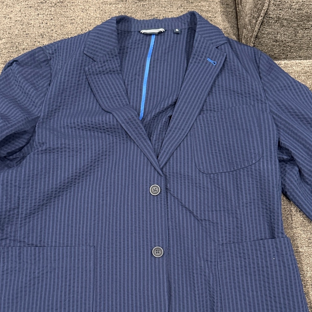 Nautica Dark Blue Textured Blazer